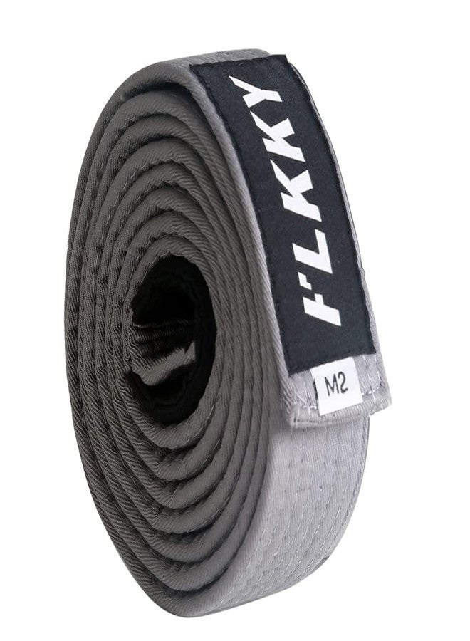 FLKKY BJJ Belt for Kids and Adult,Brazilian Jiu Jitsu Belt with Sleeve Bar for Ranking Stripes IBJJF Competition Approved - Image 2